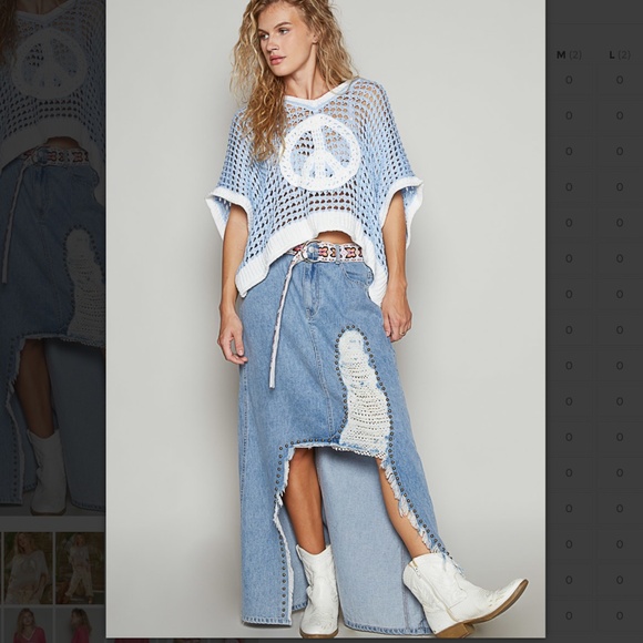 POL “ Barcelona” POL Open Knit Thin Summer Sweater with Peace detail BR36 - Picture 5 of 5